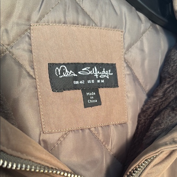 Miss Selfridge Brown Utility Jacket with Hood and removable fur collar - Picture 2 of 8